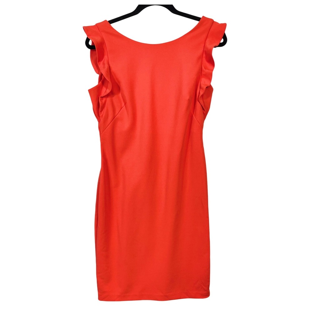 Calvin‎ Klein Women's Red Sleeveless Ruffle Sheath Dress Size 10 Career